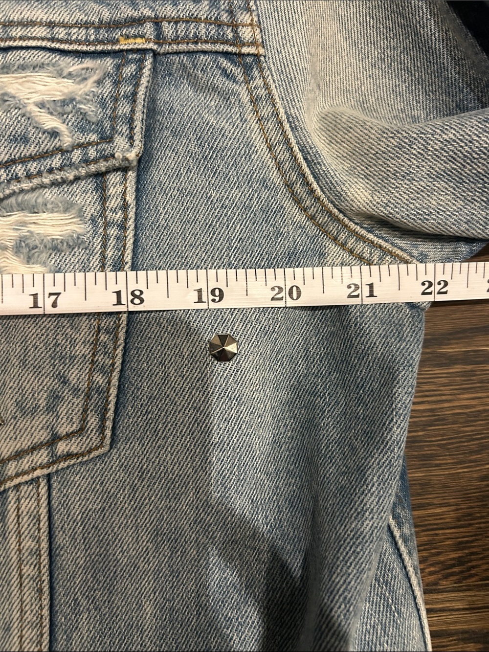 NWT! 7 For All Mankind Oversized Distressed Denim Jacket With All Over Studs! M! - Picture 15 of 16